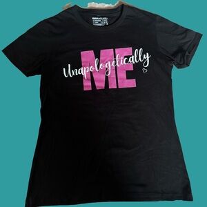 Black Short Sleeve Tee with Pink Graphic